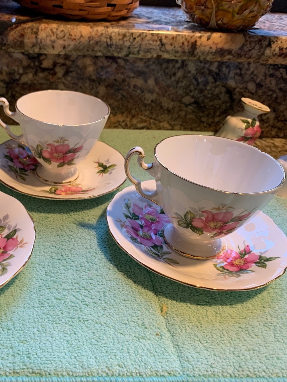 Royal Adderly Fine Bone Teacup and Saucers x 4